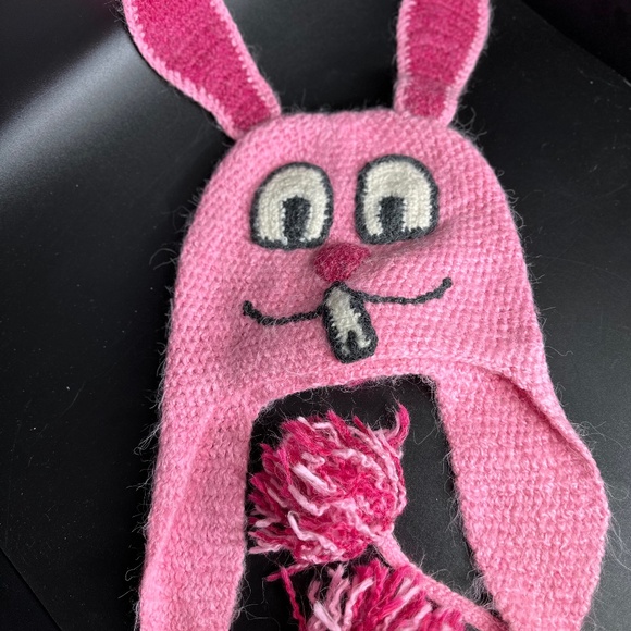 Perika by Peruvian Trading Company Rabbit Adult Funny Hat Ear Flaps Knit Beanie - Picture 2 of 9